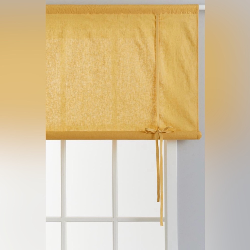 LINEN-BLEND ROLL UP CURTAIN
